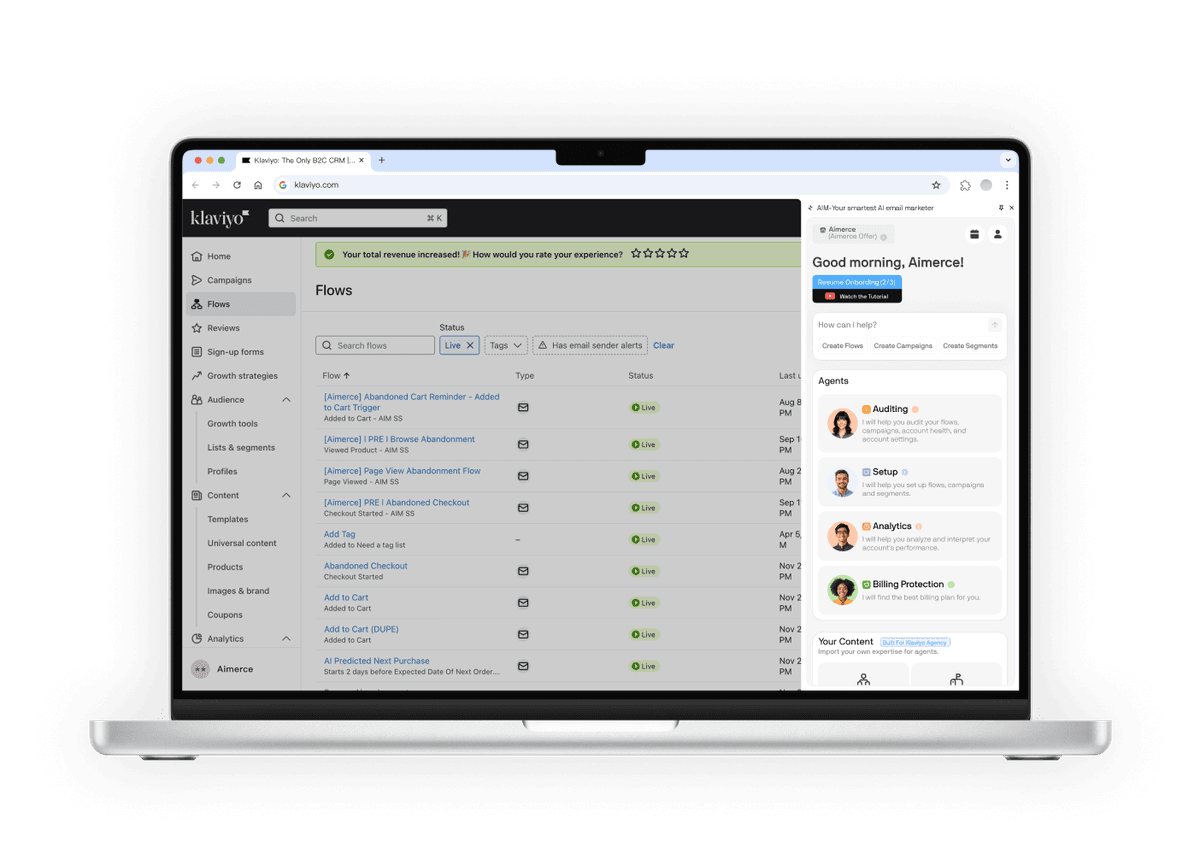 Klaviyo Interface on Laptop