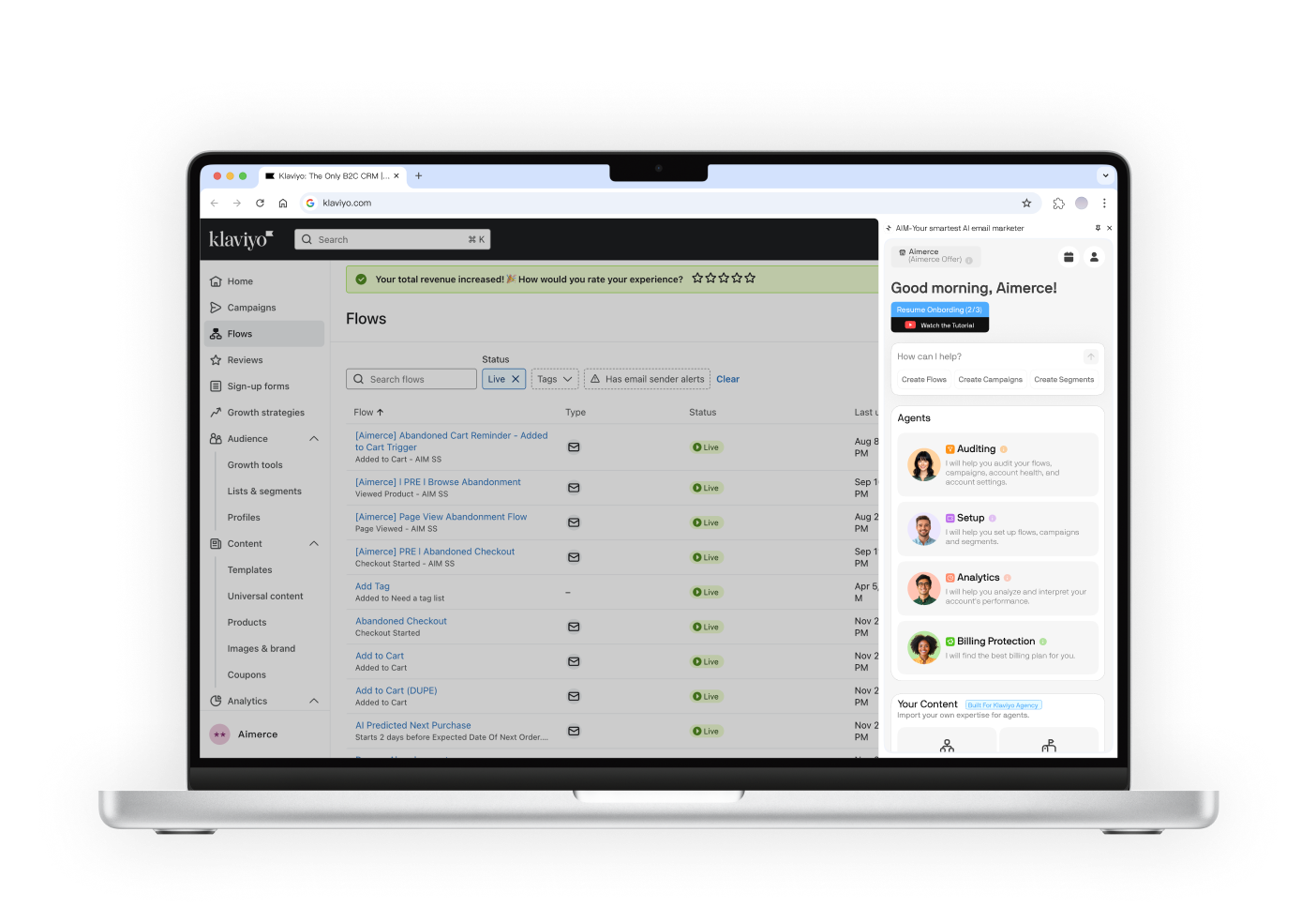 Klaviyo Interface on Laptop